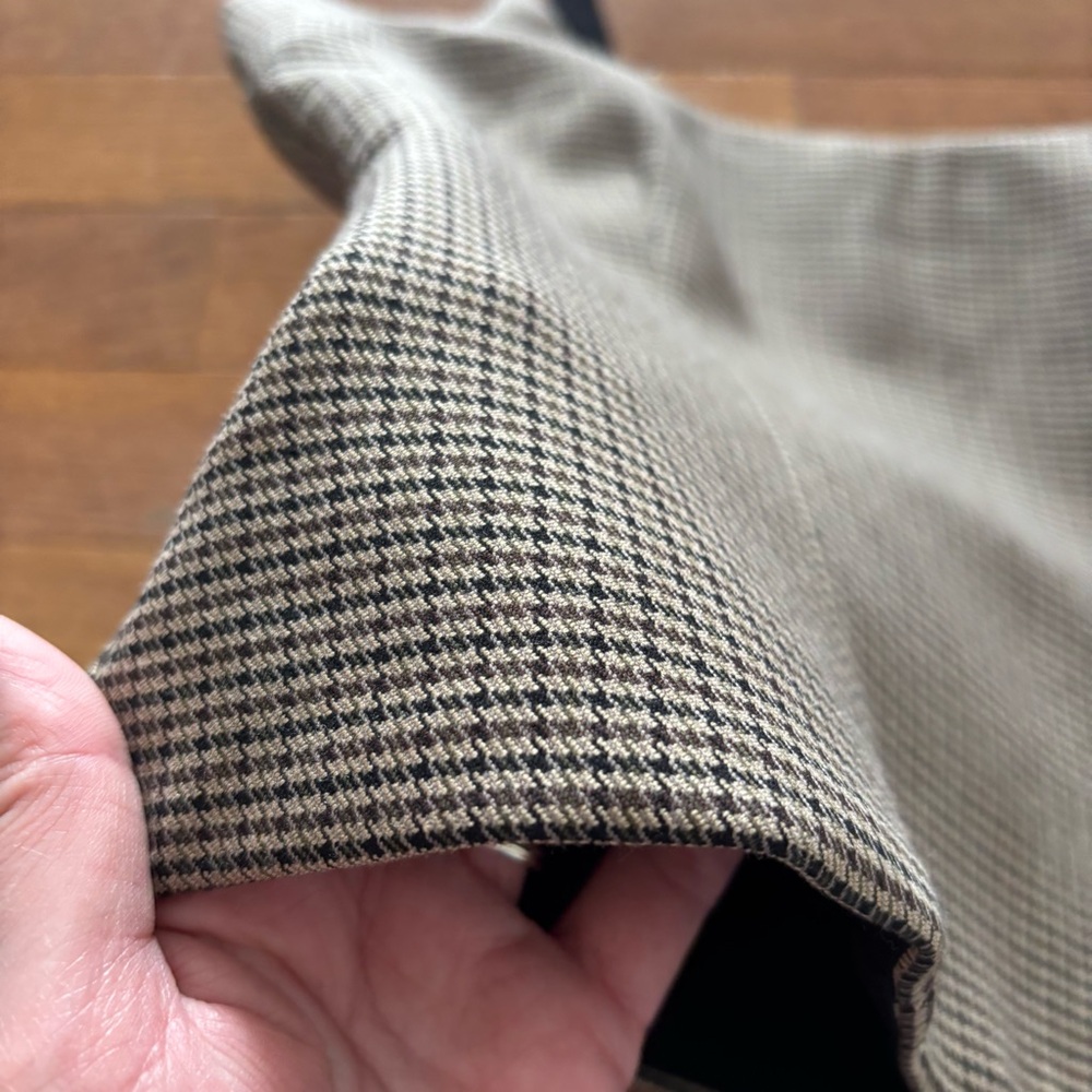 Zara Plaid Houndstooth Bustier Crop Top with Leather Straps - Picture 2 of 7